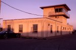 Soo Line yard office at sunset